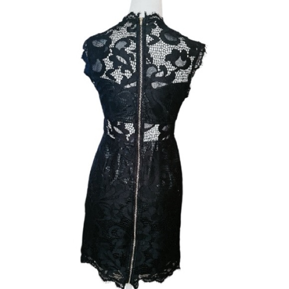 Bodycon Black Floral Patchworks dress in size S - Picture 3 of 5